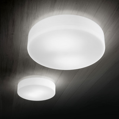 Fabas Luce - Graff - Plafoniera grande dal rotonda dal design moderno lampada a risparmio energetico - Colore: Bianco - 2 Lampadine E27 60W - IP20 - SKU: 3209-65-102