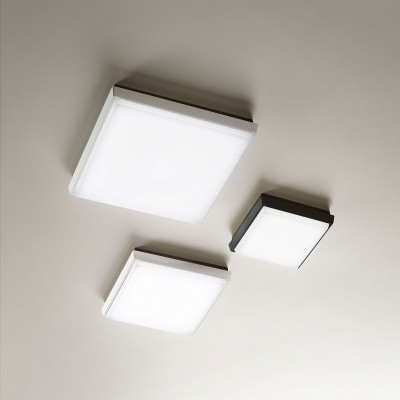 Fabas Luce - Desdy - Plafoniera media a LED per esterno con struttura in alluminio dal design moderno - 1 Lampadina 23W - Lumen 2300 - Gradi Kelvin 3000k Luce Calda - 54 - SKU: 3314-61