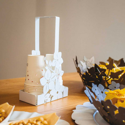  Arti e Mestieri - Fior di Loto - Porta bicchieri floreale con decorazione floreale - SKU: 0VA3326 