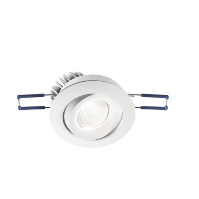 Fabas Luce - Alice - Faretto da incasso rotondo orientabile con luce a LED struttura in alluminio - Colore: Bianco - 1 Lampadina Led Integrato 7W - Lumen 800 - Gradi Kelvin 3000k Luce Calda - IP20 - SKU: 3445-72-343