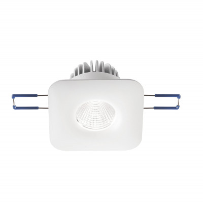 Fabas Luce - Sigma - Faretto da incasso quadrato con struttura in alluminio e lampada a LED - Colore: Bianco - 1 Lampadina Led Integrato 7W - Lumen 800 - Gradi Kelvin 3000k Luce Calda - 40 - SKU: 3445-72-344