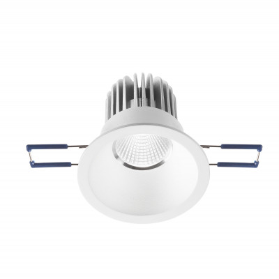 Fabas Luce - Alice - Faretto da incasso rotondo con struttura in metallo e lampada a LED - Colore: Bianco - 1 Lampadina Led Integrato 7W - Lumen 800 - Gradi Kelvin 3000k Luce Calda - 40 - SKU: 3445-72-346