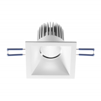 Fabas Luce - Alice - Faretto da incasso quadrato con struttura in alluminio e lampadina a LED - Colore: Bianco - 1 Lampadina Led Integrato 7W - Lumen 800 - Gradi Kelvin 3000k Luce Calda - 40 - SKU: 3445-72-347