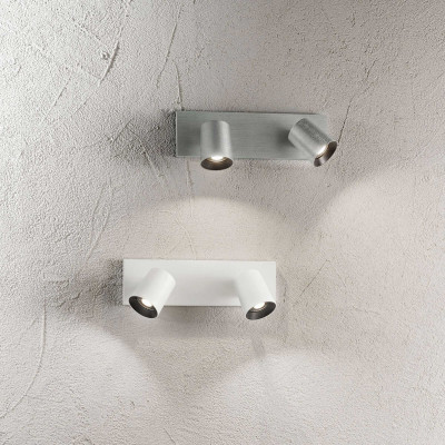 Fabas Luce - Modo - Faretti da parete 2 luci con struttura in alluminio - 2 Lampadine GU10 35W - IP20 - SKU: 3451-82