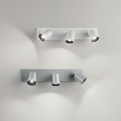 Fabas Luce - Modo - Faretto da parete 3 luci con struttura in alluminio dal design moderno - 3 Lampadine GU10 35W - IP20 - SKU: 3451-83