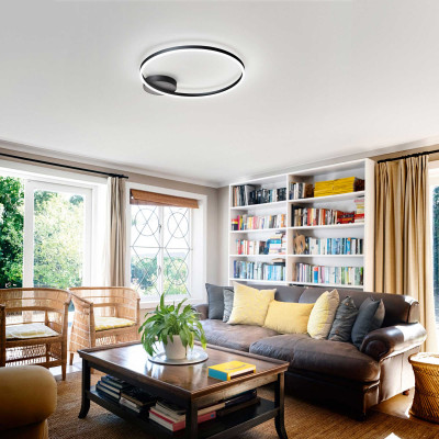 Fabas Luce - Giotto - Plafoniera a soffitto a LED con struttura in metallo dal design moderno - 1 Lampadina Led Integrato 36W - Lumen 3240 - Gradi Kelvin 3000k Luce Calda - IP20 - SKU: 3508-61