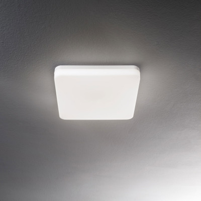Fabas Luce - Folk - Plafoniera per esterno a LED con sensore di movimento dal design moderno - Colore: Bianco - 1 Lampadina Led Integrato 27W - Lumen 2150 - Gradi Kelvin 3000k Luce Calda - 65 - SKU: 3526-63-102