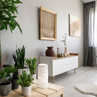 Fabas Luce - Marbella - Abat Jour moderna con struttura in metallo e ceramica - Colore: Bianco - 1 Lampadina E27 40W - IP20 - SKU: 3527-30-102