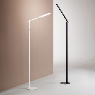 Fabas Luce - Ideal - Piantana moderna a LED con struttura in alluminio per soggiorno e salotto - 1 Lampadina Led Integrato 10W - Lumen 770 - Gradi Kelvin 3000k-4000k - IP20 - SKU: 3550-11