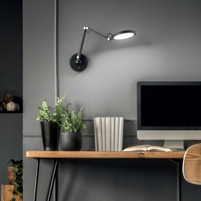 Fabas Luce - Regina - Lampada da parete orientabile a led dal design moderno ed elegante - 1 Lampadina Led Integrato 9W - Lumen 1135 - Gradi Kelvin 3000k-4000k - IP20 - SKU: 3551-21