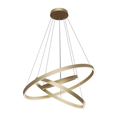 Maytoni Rim Sospensione a LED con tre diffusori a cerchi regolabili in alluminio Colore: Ottone