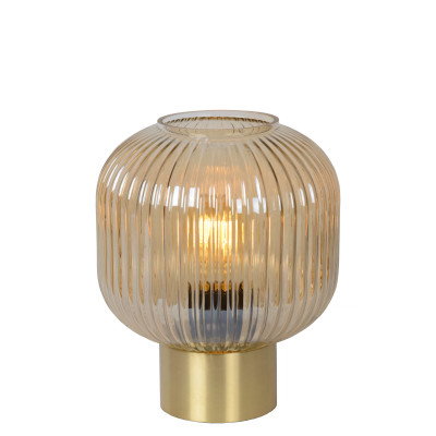 Lucide Maloto Lampada da comodino con base in metallo e diffusore in vetro dal design moderno Colore: Ambra