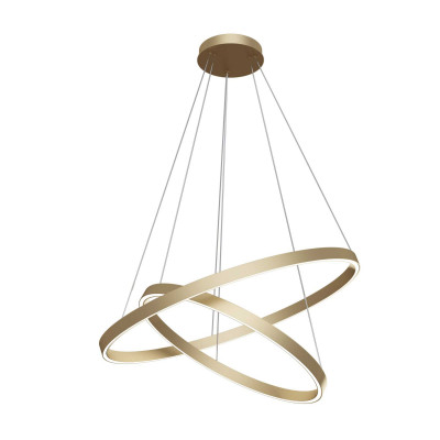Maytoni Rim Sospensione a LED con due diffusori a cerchi regolabili in alluminio Colore: Ottone
