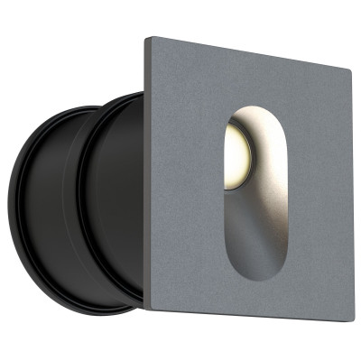 Maytoni - Via Urbana - Faretti da incasso a LED con struttura in alluminio quadrata in stile moderno - Colore: Grigio - 1 Lampadina - Led Integrato - 3W - Lumen 70 - Gradi Kelvin 4000k Luce Naturale - 44 - SKU: O022-L3GR