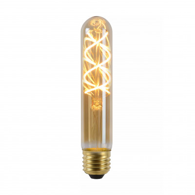 Lucide - Lampadina T32 - Bulbo a filamento LED dimmerabile - Ø 3 cm - E27 - Colore: Ambra - 1 Lampadina E27 5W - Lumen 380 - Gradi Kelvin 2200k Luce Calda - IP 20 - SKU: 49035/05/62