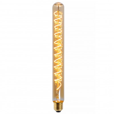Lucide - Lampadina T32 - Bulbo con filamento LED dimmerabile - Ø 3,2 cm - E27 - Colore: Ambra - 1 Lampadina E27 5W - Lumen 380 - Gradi Kelvin 2200k Luce Calda - IP 20 - SKU: 49035/30/62