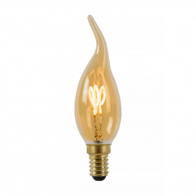 Lucide - Lampadina CT35 - Bulbo a filamente LED dimmerabile - Ø 3,5 cm - E14 - Colore: Ambra - 1 Lampadina E14 3W - Lumen 165 - Gradi Kelvin 2200k Luce Calda - IP 20 - SKU: 49036/03/62