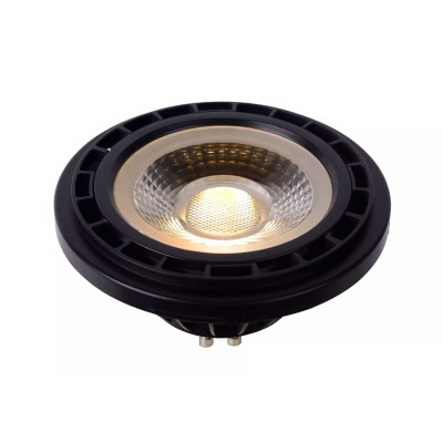 Lucide - Lampadina ES111 - Bulbo a LED dimmerabile - Ø 11 cm - GU10 - Colore: Nero - 1 Lampadina GU10 12W - Lumen 820 - Gradi Kelvin 2200k Luce Calda - IP 20 - SKU: 49041/12/30