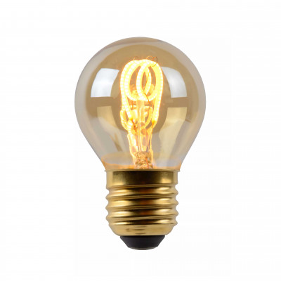 Lucide - Lampadina G45 - Bulbo a filamento LED dimmerabile - Ø 4,5 cm - E27 - Colore: Ambra - 1 Lampadina E27 3W - Lumen 165 - Gradi Kelvin 2200k Luce Calda - IP 20 - SKU: 49045/03/62