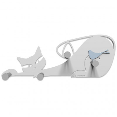CalleaDesign - Gatto - Appendiabiti a parete moderno in legno - Colore: Bianco - SKU: 53-13-1-1