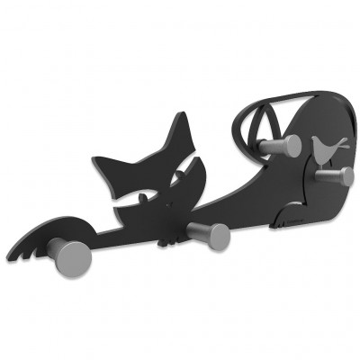  CalleaDesign - Gatto - Appendiabiti da parete in legno per cameretta - SKU: 53-13-1 