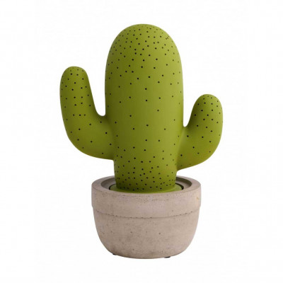  Brandani - Lampada da tavolo in porcellana Cactus - Colore: Verde - 1 Lampadina E14 40W - SKU: B53384 
