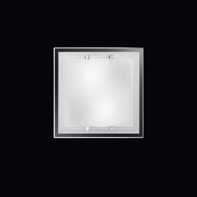 Perenz - Frame - Plafoniera piccola quadrata in vetro bianco satinato di design moderno - Colore: Bianco - 2 Lampadine E27 40W - IP20 - SKU: 5742B