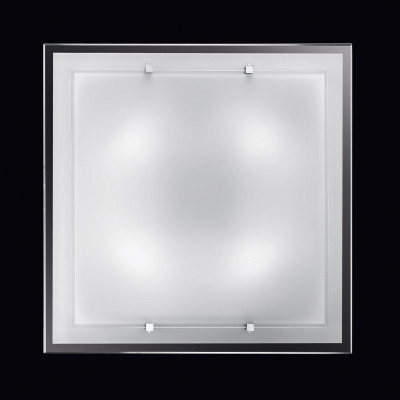 Perenz - Frame - Plafoniera grande quadrata in vetro bianco satinato di design moderno - Colore: Bianco - 4 Lampadine E27 40W - IP20 - SKU: 5746B