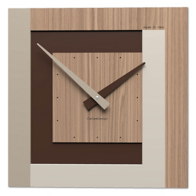 CalleaDesign - Clock - Orologio da parete in legno piccolo per soggiorno - Colore: Noce Canaletto - SKU: 58-10-1-85