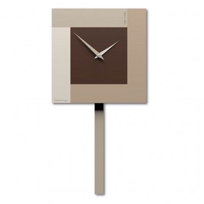 CalleaDesign - Stripes - Orologio a pendolo moderno da parete - Colore: Cioccolato - SKU: 58-11-1-69