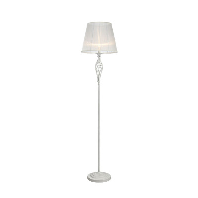 Maytoni - Grace - Lampada da Terra in stile classico con paralume in tessuto - Colore: Bianco/Oro - 1 Lampadina E14 40W - IP20 - SKU: ARM247-11-G