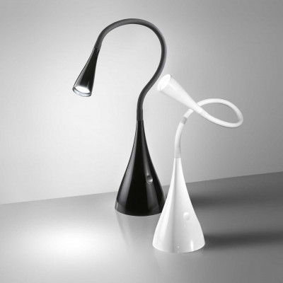 Perenz - Snake - Lampada da tavolo a LED flex in plastica e metallo con diffusore snodabile - Colore: Bianco - 1 Lampadina - Led Integrato - 3W - Lumen 300 - Gradi Kelvin 3000k Luce Calda - IP20 - SKU: 5912B