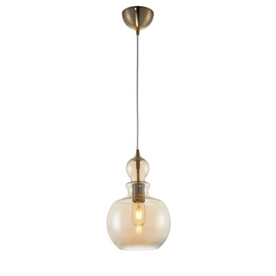 Maytoni - Tone - Lampada a sospensione moderna in metallo e diffusore in vetro - Colore: Bronzo - 1 Lampadina E27 60W - IP20 - SKU: P003PL-01BZ