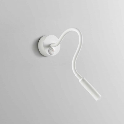 Perenz - Mini Spy - Applique da parete a LED di design moderno flex in metallo per ambienti moderni - Colore: Bianco - 1 Lampadina - Led Integrato - 3W - Lumen 250 - Gradi Kelvin 4000k Luce Naturale - IP20 - SKU: 6114B