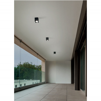 Perenz - Brick - Plafoniera per interni in alluminio verniciato con diffusore in vetro - 1 Lampadina GU10 35W - IP54 - SKU: 6117
