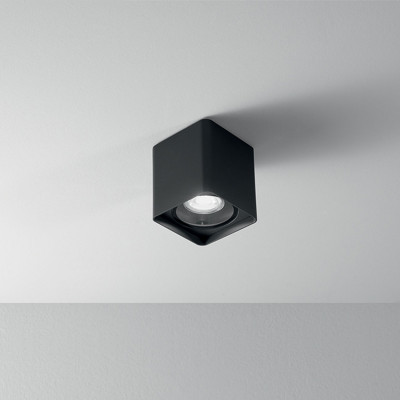 Perenz Brick Plafoniera per interni in alluminio verniciato con diffusore in vetro Colore: Grafite
