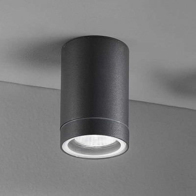 Perenz Pendo Lampada da soffitto rotonda per esterni in alluminio dal design moderno Colore: Grafite