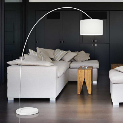 Perenz Callisto Piantana dal design moderno in metallo con paralume in stoffa Colore: Bianco