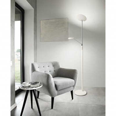 Perenz - Miranda - Piantana a LED in metallo verniciato e cromo lucido con diffusori orientabili - Colore: Bianco - 2 Lampadine Led Integrato 36W - Lumen 2340 - Gradi Kelvin 3000k Luce Calda - IP20 - SKU: 6448B