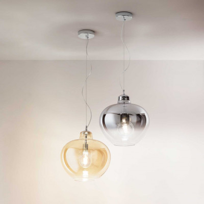 Perenz - Bowl - Sospensione moderna a goccia in metallo e vetro altezza regolabile - 1 Lampadina E27 60W - IP20 - SKU: 6666
