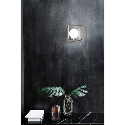 Perenz - Cube - Applique moderna di desgin in metallo verniciato con diffusore sferico in vetro - 1 Lampadina G9 28W - IP20 - SKU: 6691