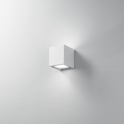 Perenz Totem Applique da parete biemissione in alluminio con diffusori in vetro trasparente Colore: Bianco