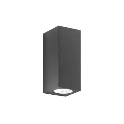 Perenz Monolite Applique alto biemissione per esterni/interni in alluminio diffusori in vetro Colore: Grafite