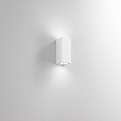 Perenz - Monolite - Applique alto biemissione per esterni/interni in alluminio diffusori in vetro - 2 Lampadine GU10 35W - IP65 - SKU: 6828