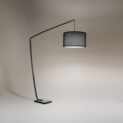 Perenz Zoe Piantana in stile moderno in metallo con paralume in tessuto Colore: Nero
