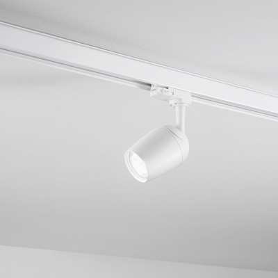  Perenz - Binario - Faretto orientabile in alluminio adatto per installazioni su binari trifase - 1 Lampadina GU10 35W - IP20 - SKU: 6886 