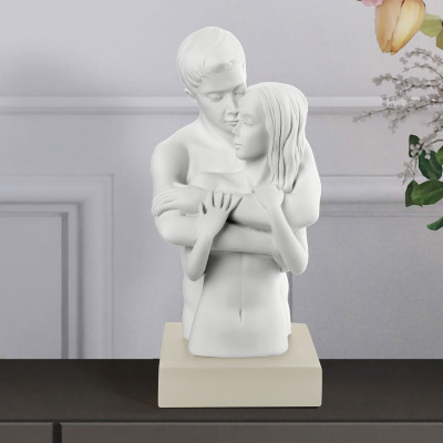 Bongelli Preziosi Scultura da tavolo moderna con base colorata raffigurante abbraccio innamorati Colore: Nocciola