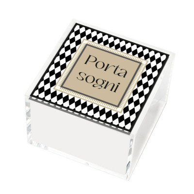 Vesta Happy Beaty Portagioie quadrato grande in plexiglass con coperchio Colore: Bianco/Nero
