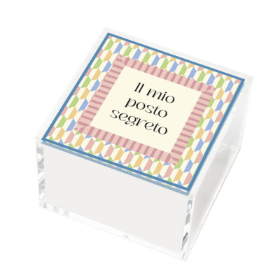 Vesta Happy Beaty Portagioie quadrato grande in plexiglass con coperchio Colore: Rosa