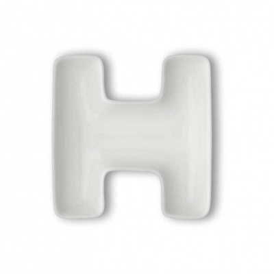  Brandani - Lettere - Antipastiera in porcellana con lettera H - Colore: Bianco - SKU: B82457 
